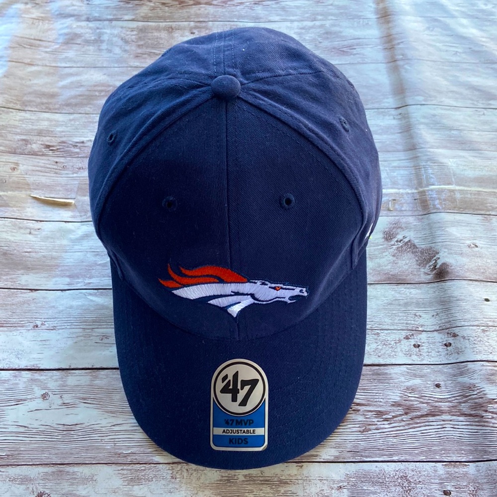 47 NFL Denver Broncos Blue Flat Solid Cap. Kids Size. 47 brand